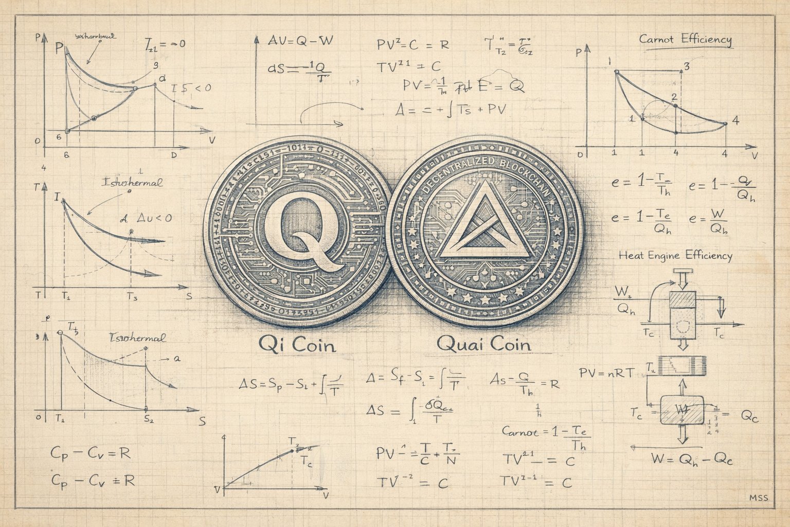 QiSwap — Qi Coin & Quai Coin with thermodynamic equations